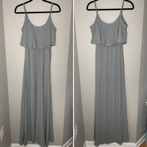 Show Me Your Mumu Grey Caitlin Ruffle Maxi Dress XS